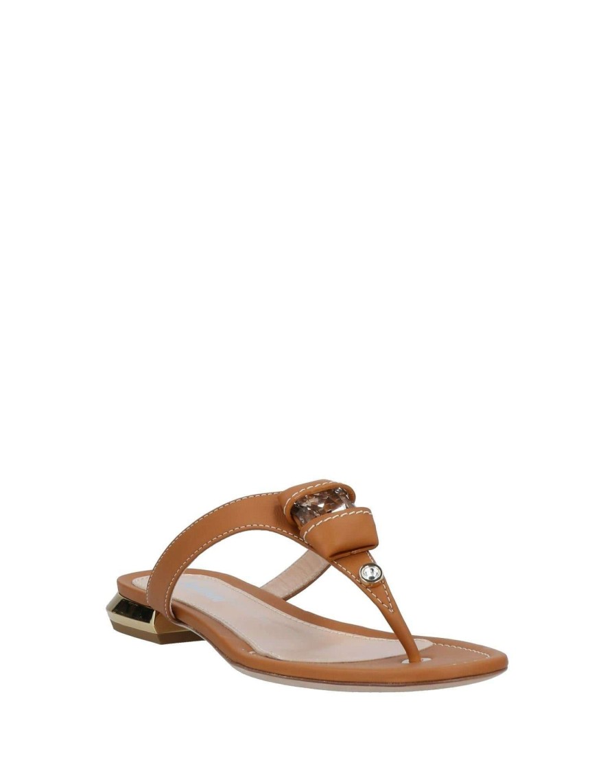 Footwear * | Baldinini Flip Flops For Women Tan