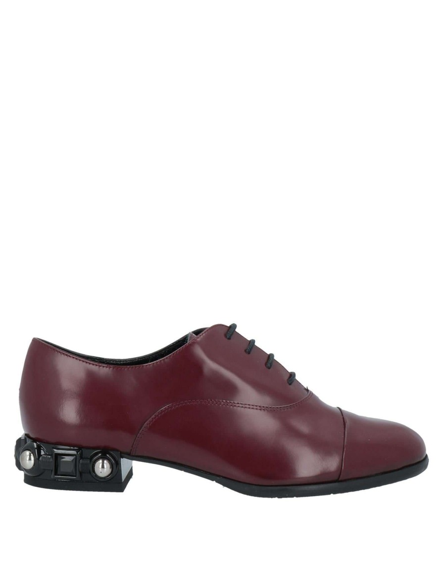 Footwear * | Baldinini Laced Shoes For Women Maroon